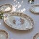 Oval dish from the 19th century in ironstone signed Longchamp "Liserons"