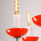 Lustre vintage orange Murano glass 8 bras