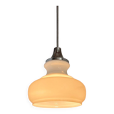 1970s Chrome & Milk Glass Pendant Light, Czechoslovakia