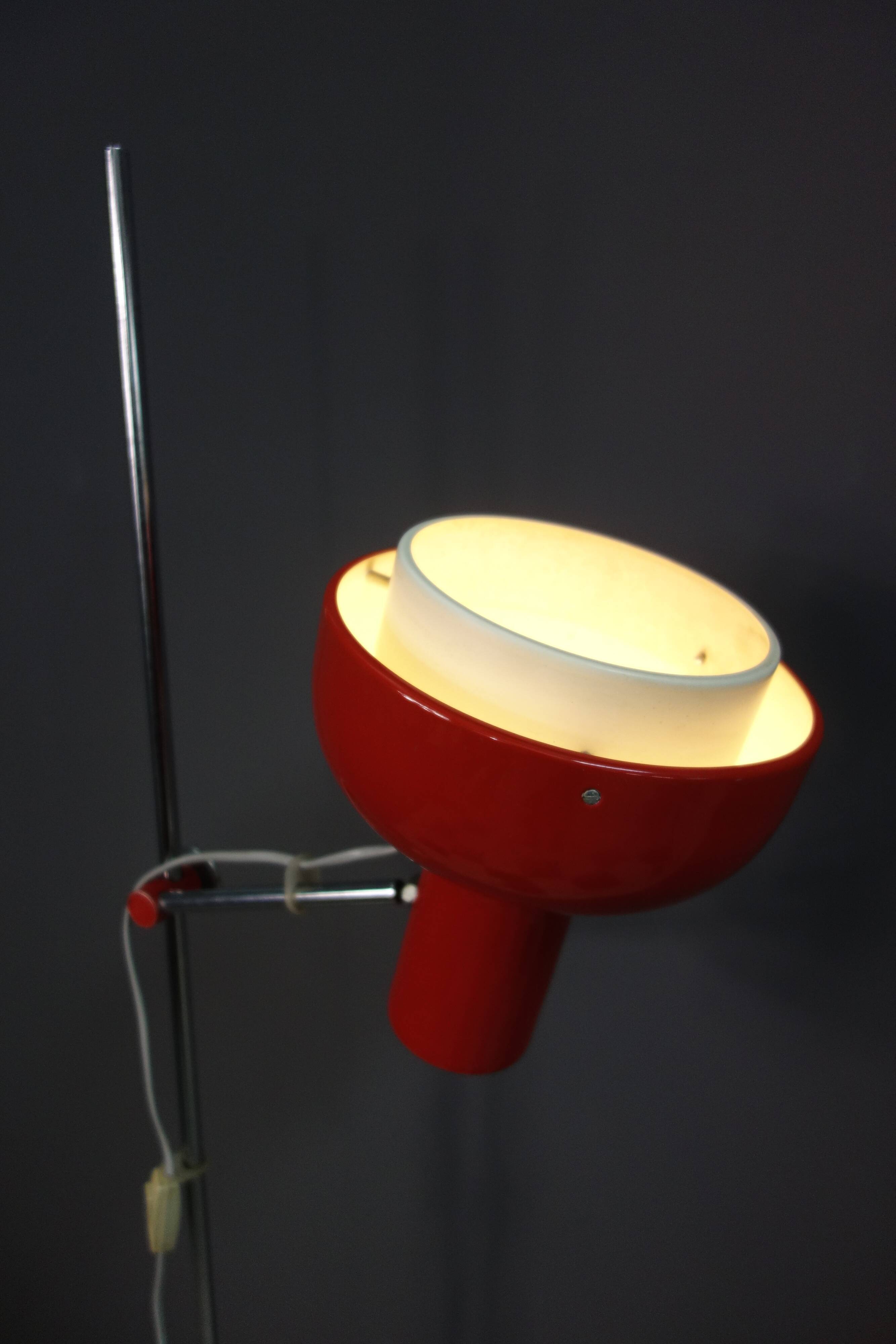 Red floorlamp by Josef Hurka 1960