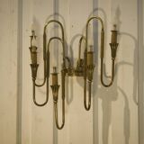 Monumental bronze wall light with 5 arms, neoclassical Art Deco from the 1940s.