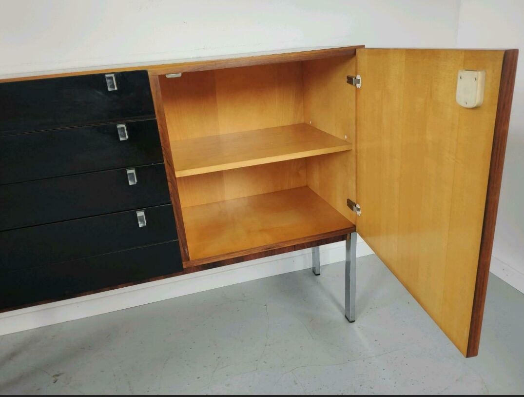 Vintage rosewood sideboard, chrome 1960