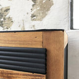 Commode vintage noire et bois