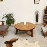 Vintage tripod coffee table brutalist style