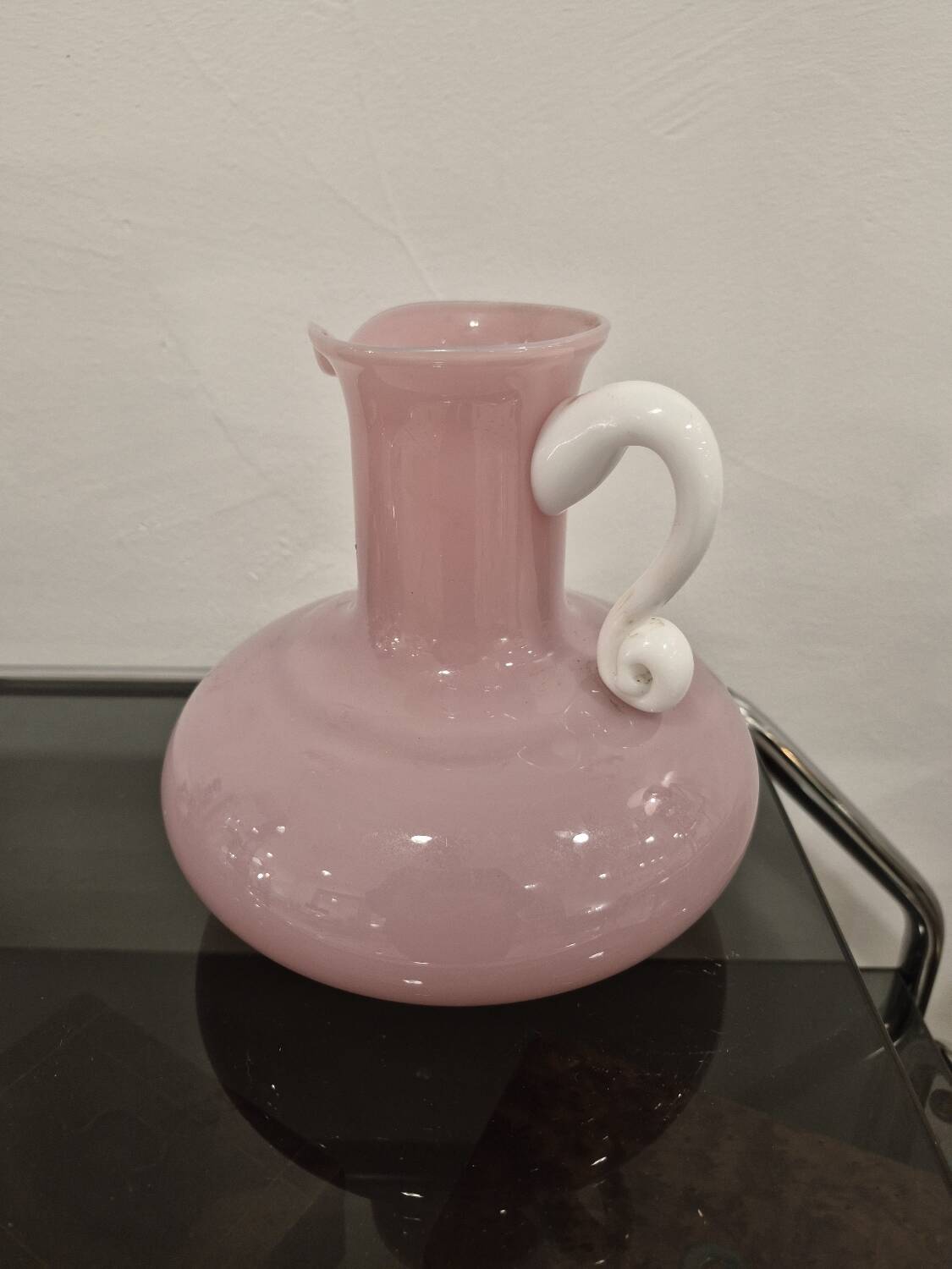 Vintage pink opaline pitcher