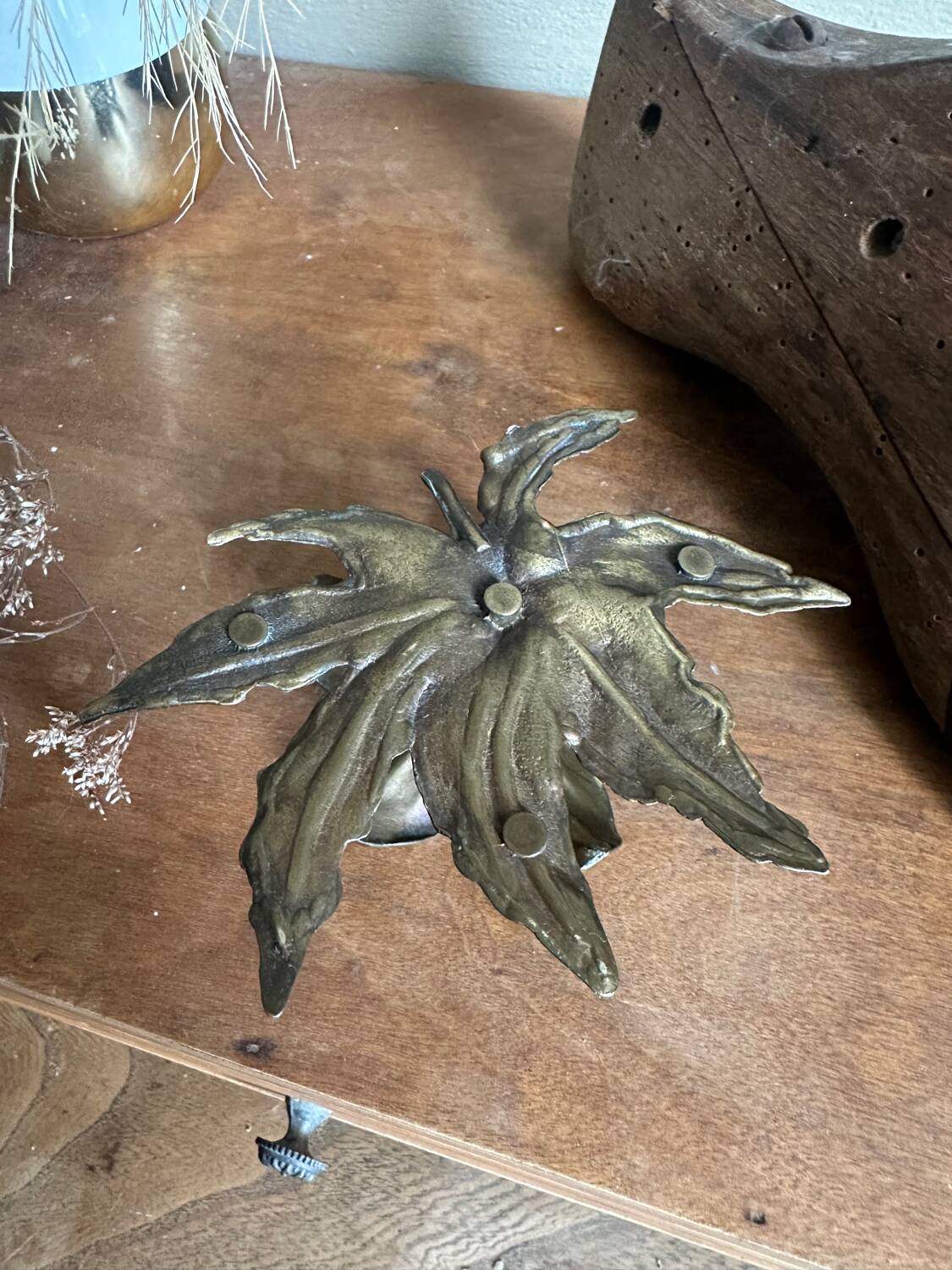 Brass flower candle holder