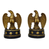 Pair of Hollywood Regency golden eagle bookends by Borghese. 60s