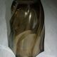 Vintage dark smoked glass vase
