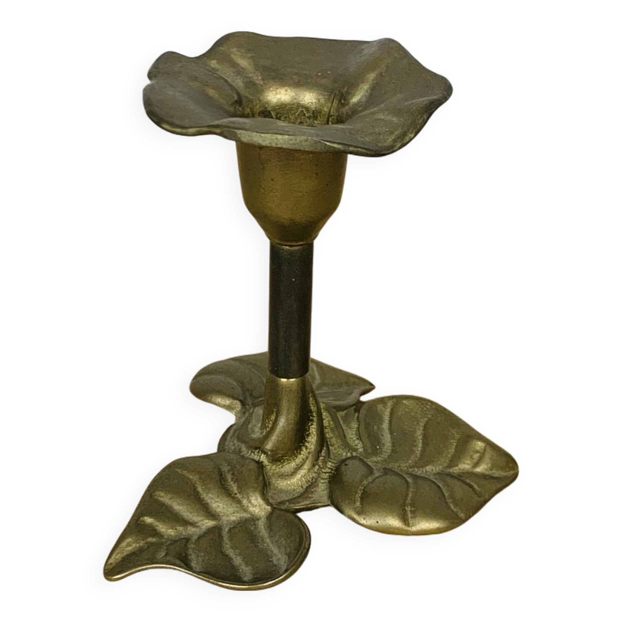 Vintage brass flower candle holder