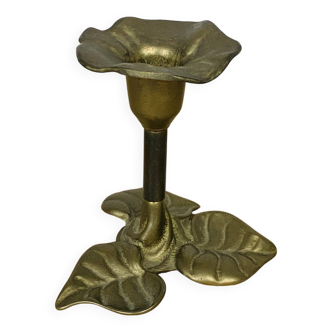 Vintage brass flower candle holder