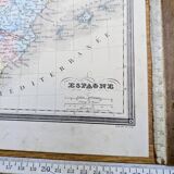 L'Espagne, carte ancienne, imprimée en 1852.