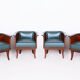 Restored ArtDeco Set of Four Oak Armchairs, High-Quality Leather, Czechia, 1920s