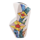 Ceramar vase, artistic ceramic, colourful mosaic pattern.