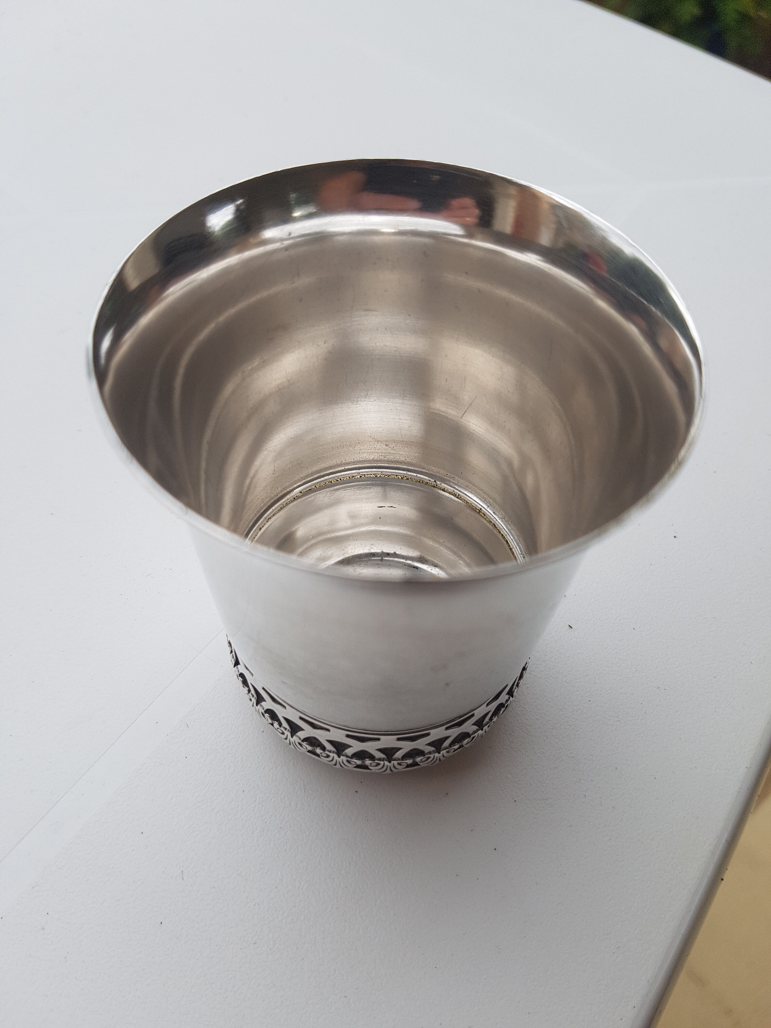 Cup in solid silver "medieval" 1950s