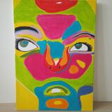 Contemporary pop face canvas