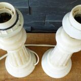Set of 2 off-white alabaster lamp bases