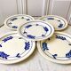 set of 5 dessert plates in Terre de Fer Salins model Jenny early 20th century