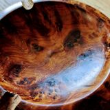 Artisanal ashtray in solid olive tree