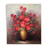 Tableau HST "Bouquet de roses en vase" signé Amado (éc. XX°)