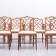 20th Century Chinese Chippendale Style Faux Bamboo Chairs