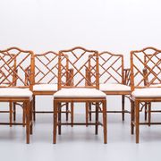 Chaises chinoises en faux bambou de style Chippendale du 20ème siècle