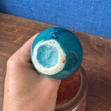 Small glazed terracotta soliflore vase. Mid 20th century.