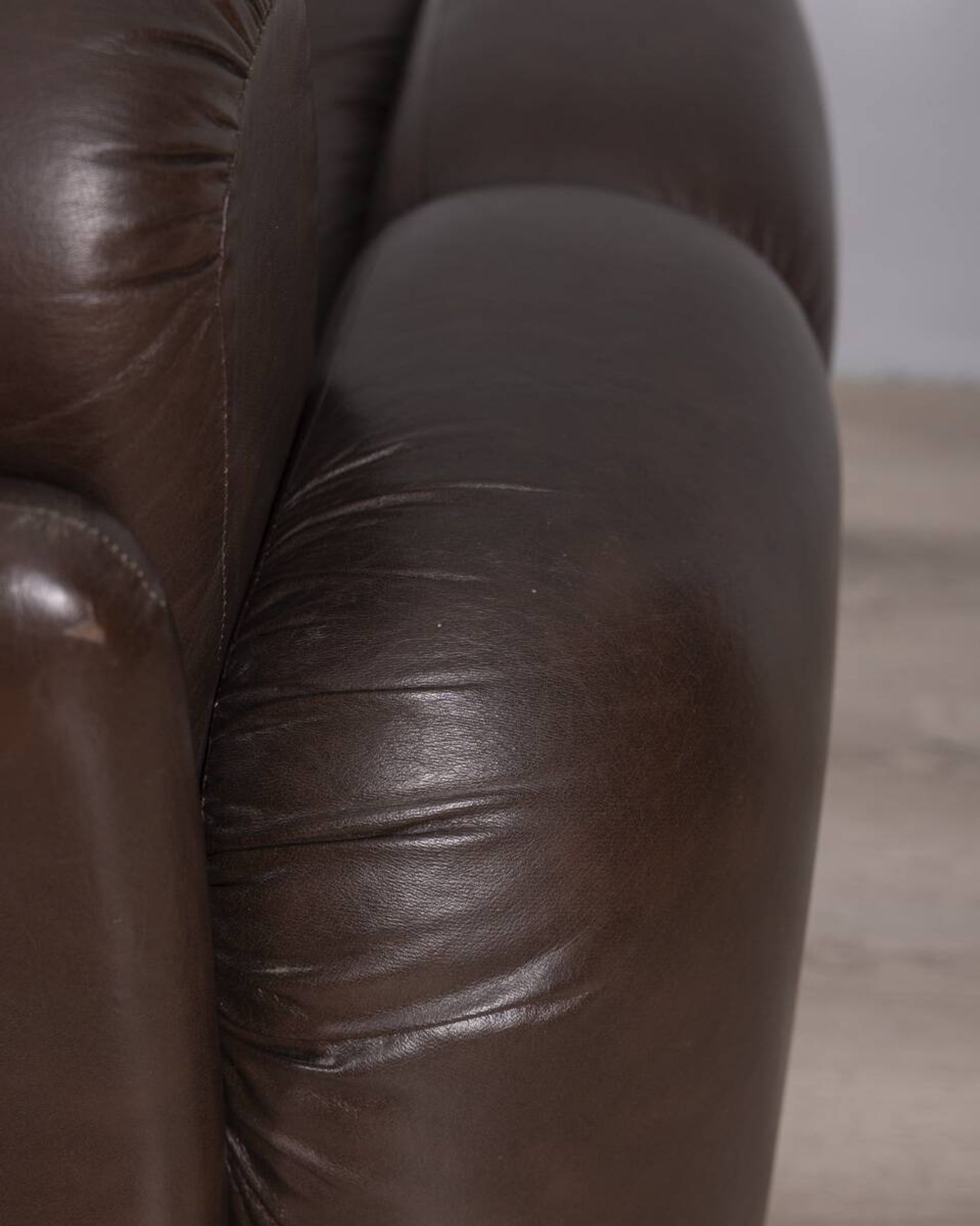 Pair of vintage 1970s brown leather armchairs designed by Ceriotti