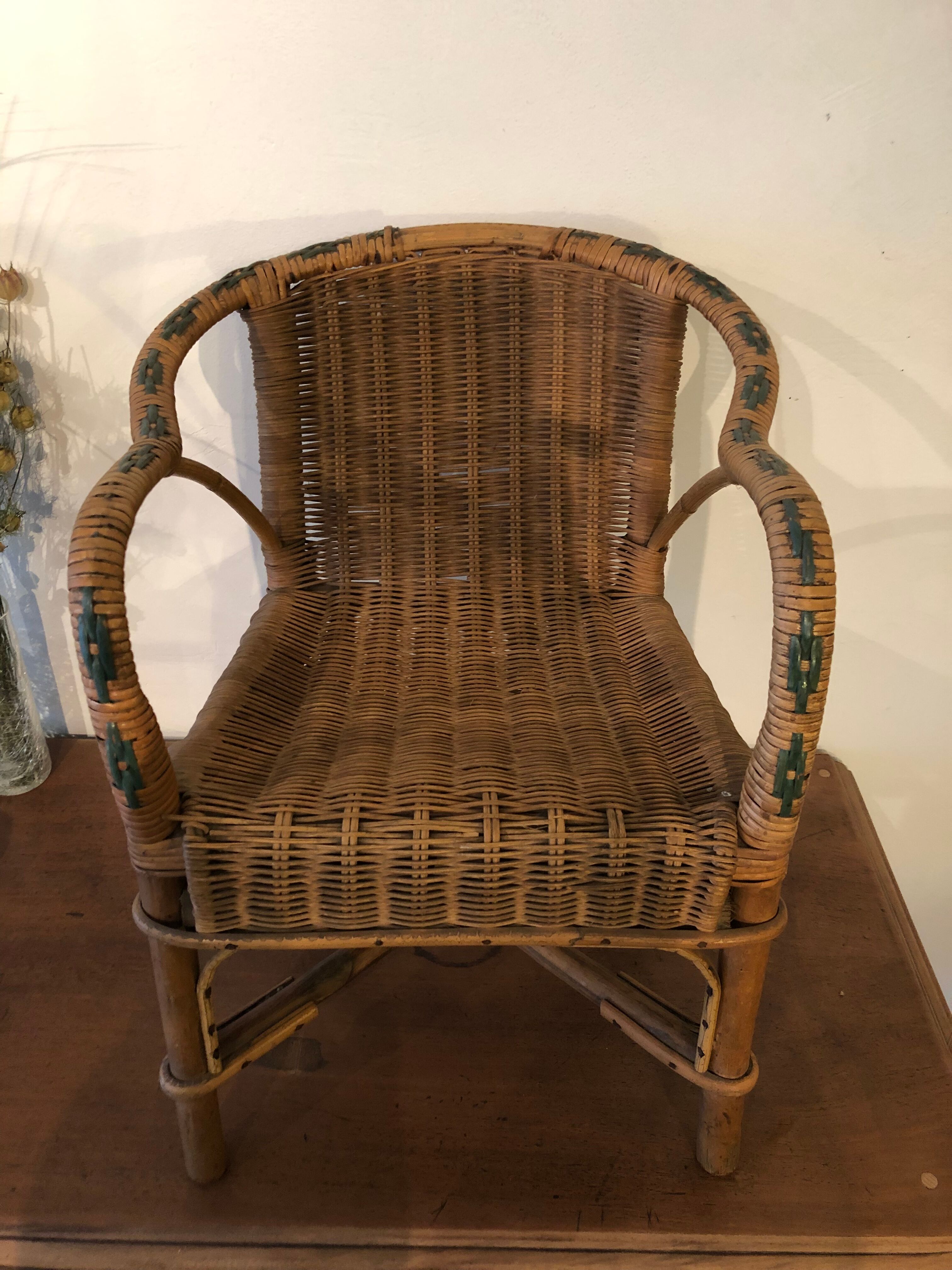 Bistro chair in vintage rattan