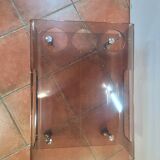 Smoked plexiglass coffee table from the 70s