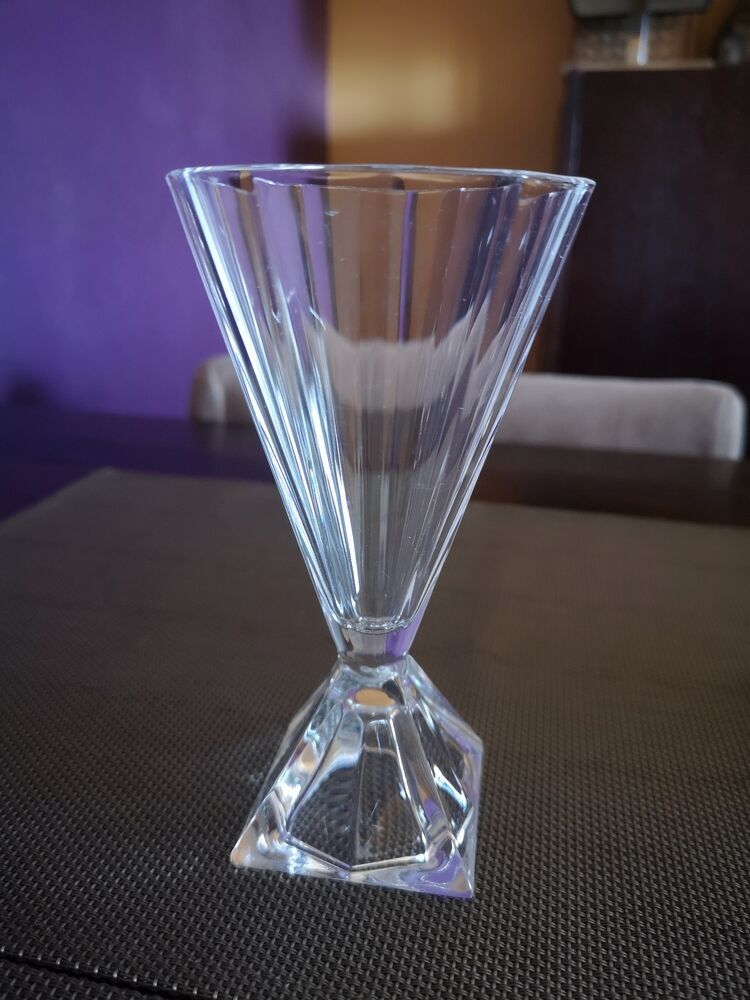 Pair of flutes/champagne glass in Art Deco crystal - 1920s/1930s