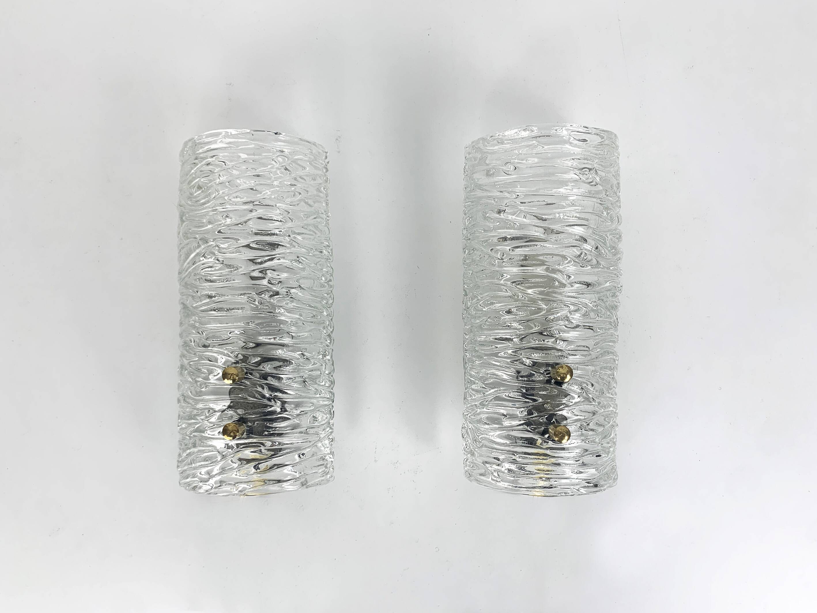 Pair of Swedish sconces 8493 Carl Fagerlund for Orrefors, 1960s