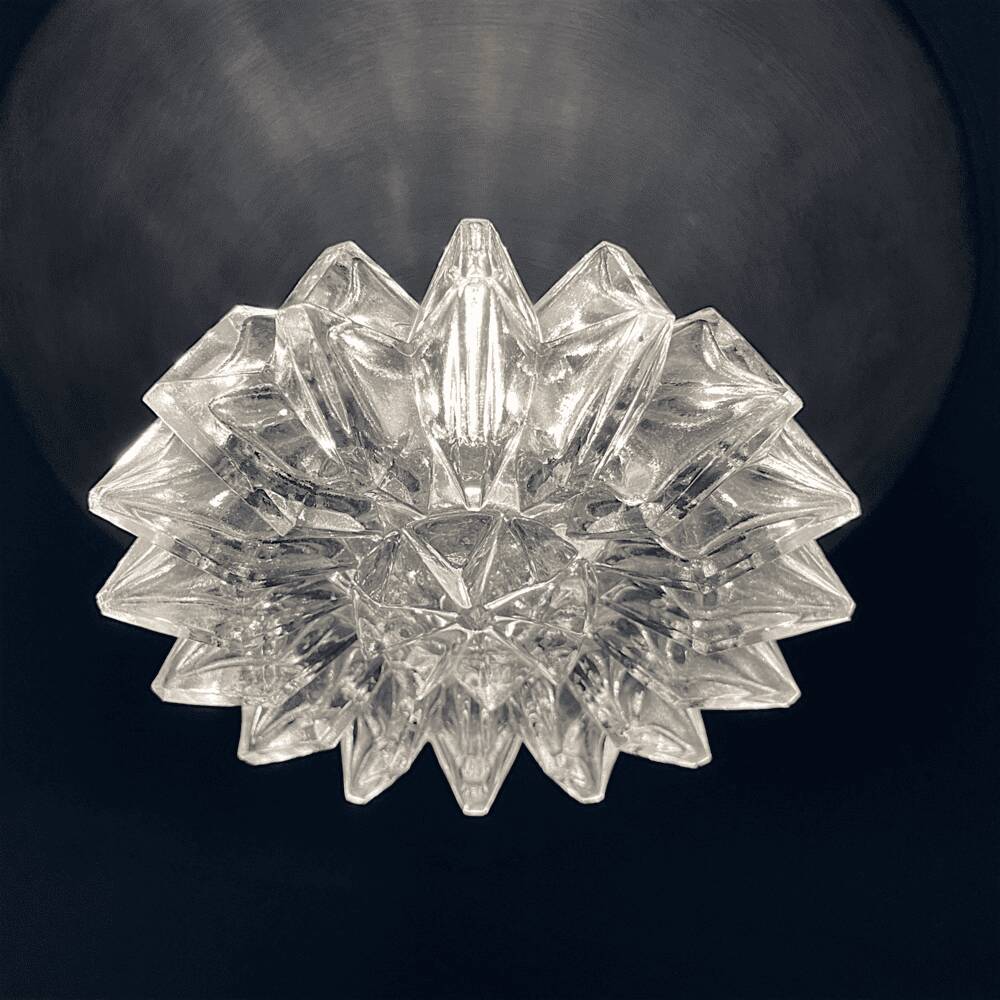 Lampe suspendue en aluminium argenté de l'ère spatiale