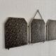 Vintage 1920s triptych barber mirror Art Deco hexagonal crystal - 33 x 78 cm
