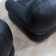 Pair of Mobil Girgi Sapporo armchairs black leather Italy 1970s