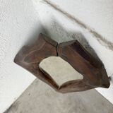 Brutalist wooden mirror 1900