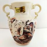 Amphora shaped vase in Art enamels signed