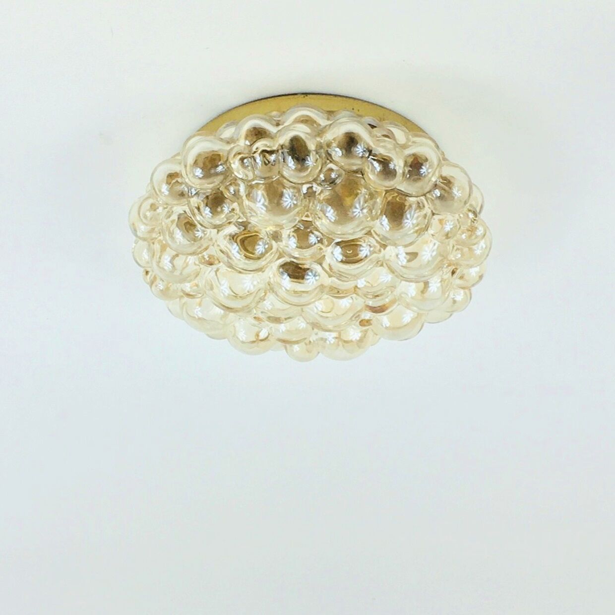 Large Mid Century Bubble Glass Ceiling Light By H. Tynell for Limburg 1960s