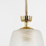 Brass Crown Pendant Light in Gio Ponti Style, Mid-Century, Italy, 1950s