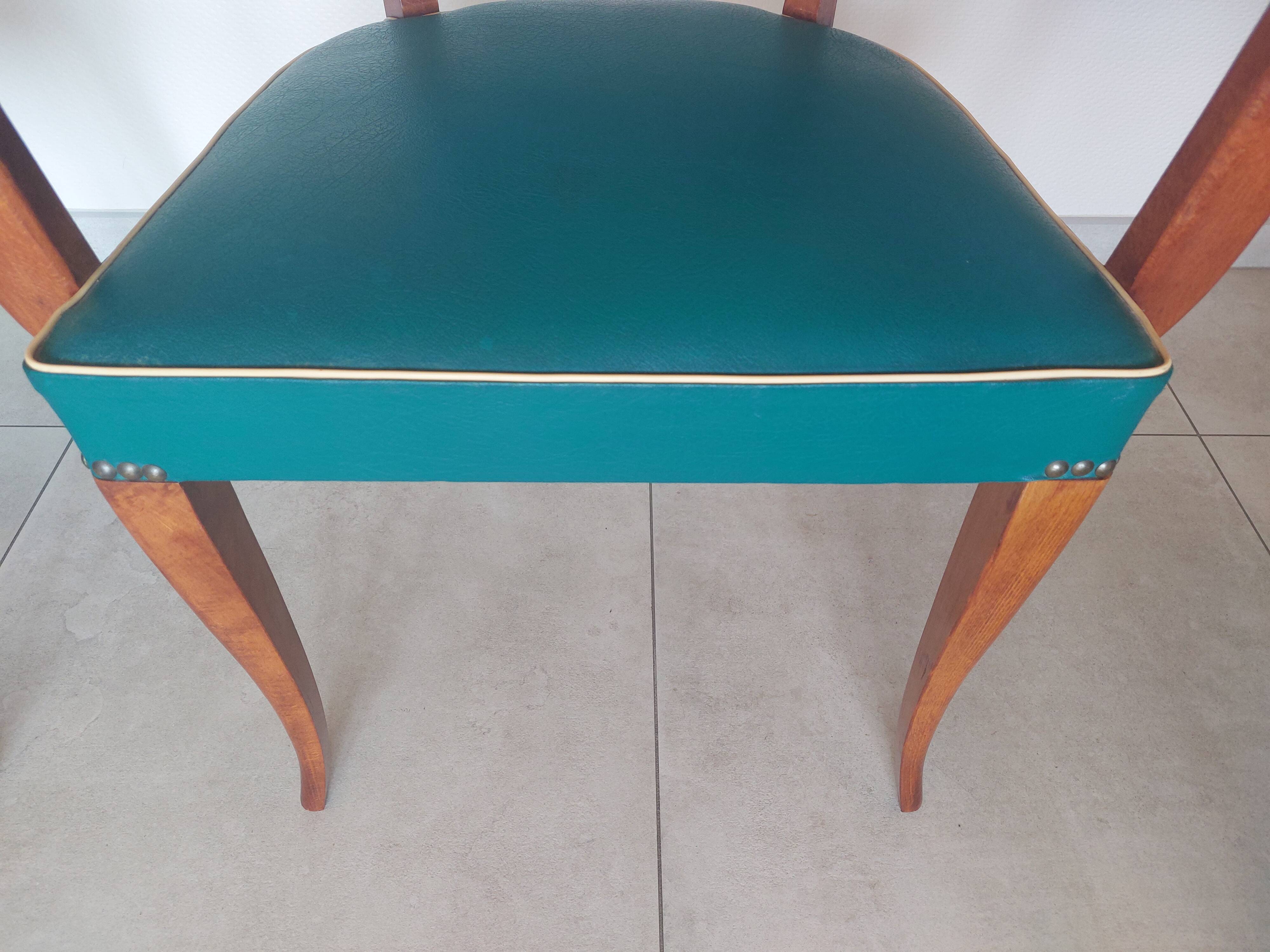 pair of green bridge armchairs