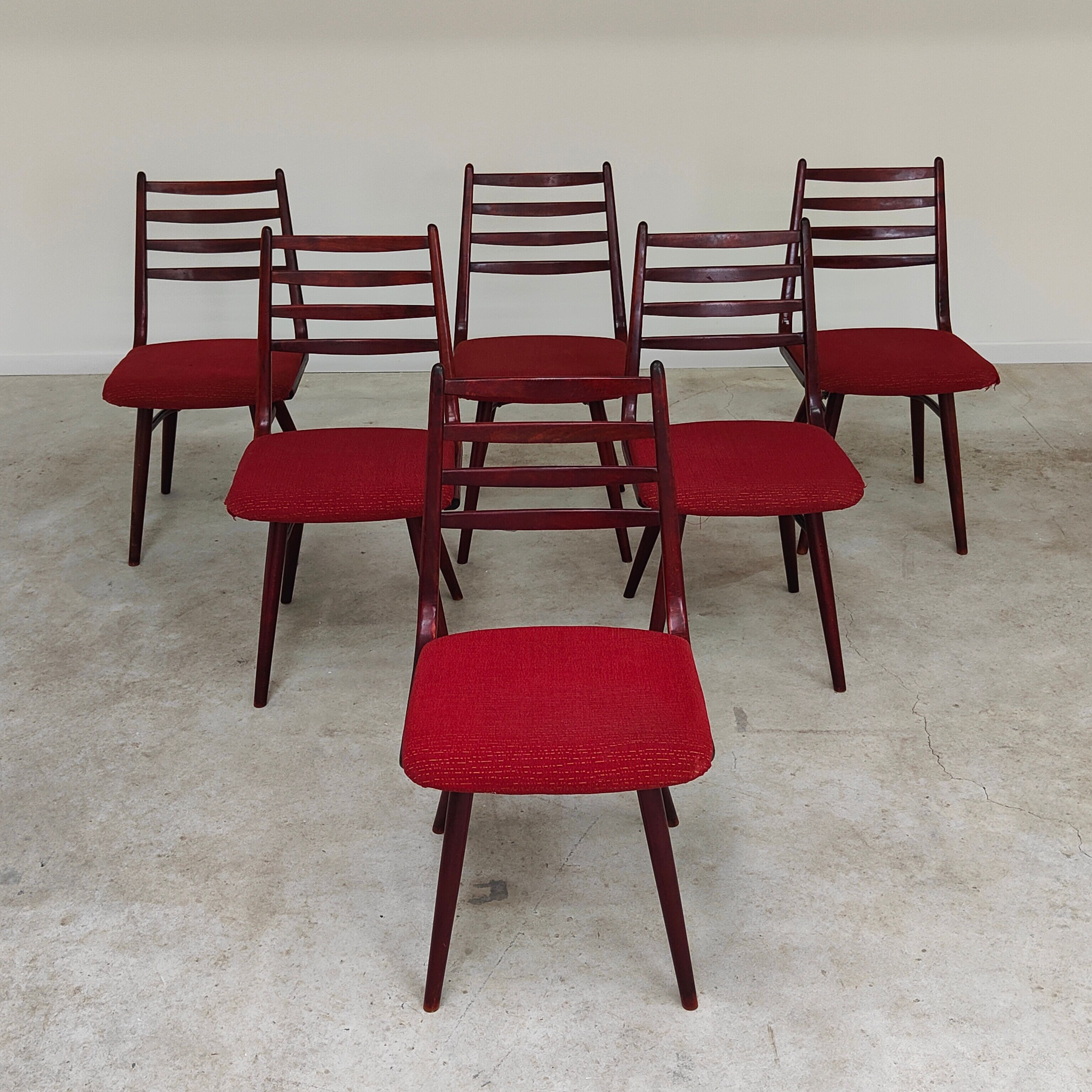 Lot de 6 chaises Jitona Sobeslav , Tchécoslovaquie 1960