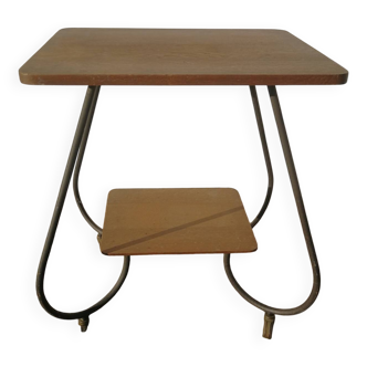 Vintage 50s trolley on wheels in tube and wooden top