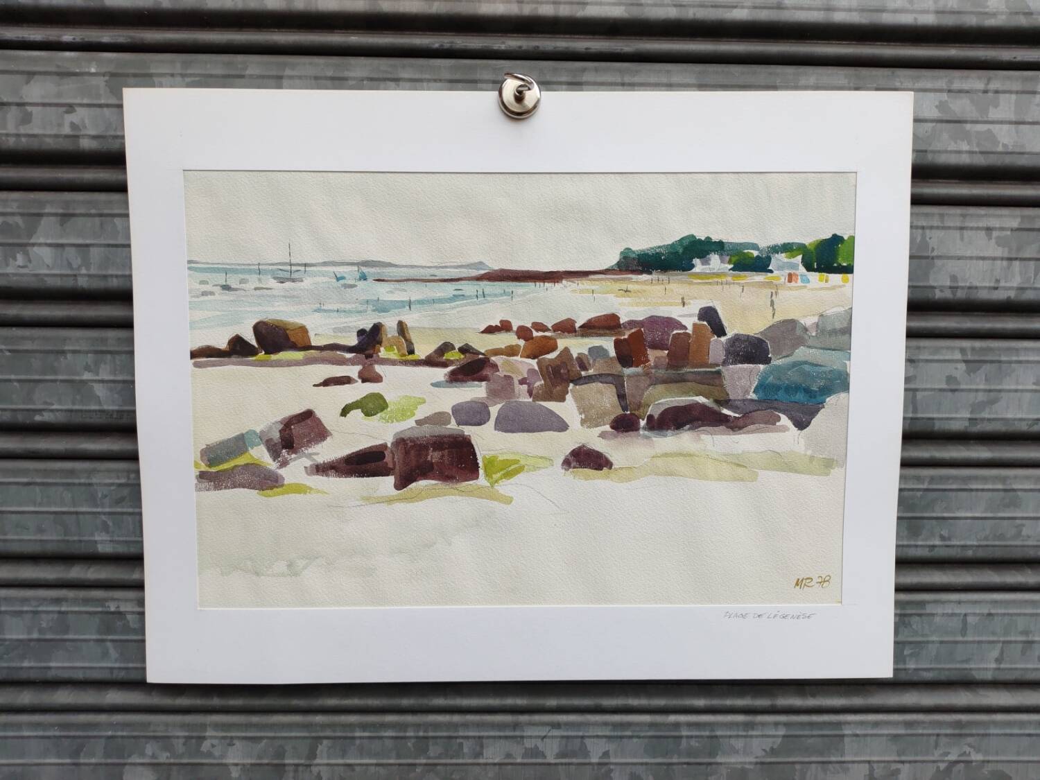 Watercolour by Michel Roubille, Carnac 1978.