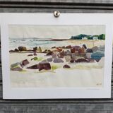 Watercolour by Michel Roubille, Carnac 1978.