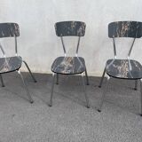 Black marbled formica chairs
