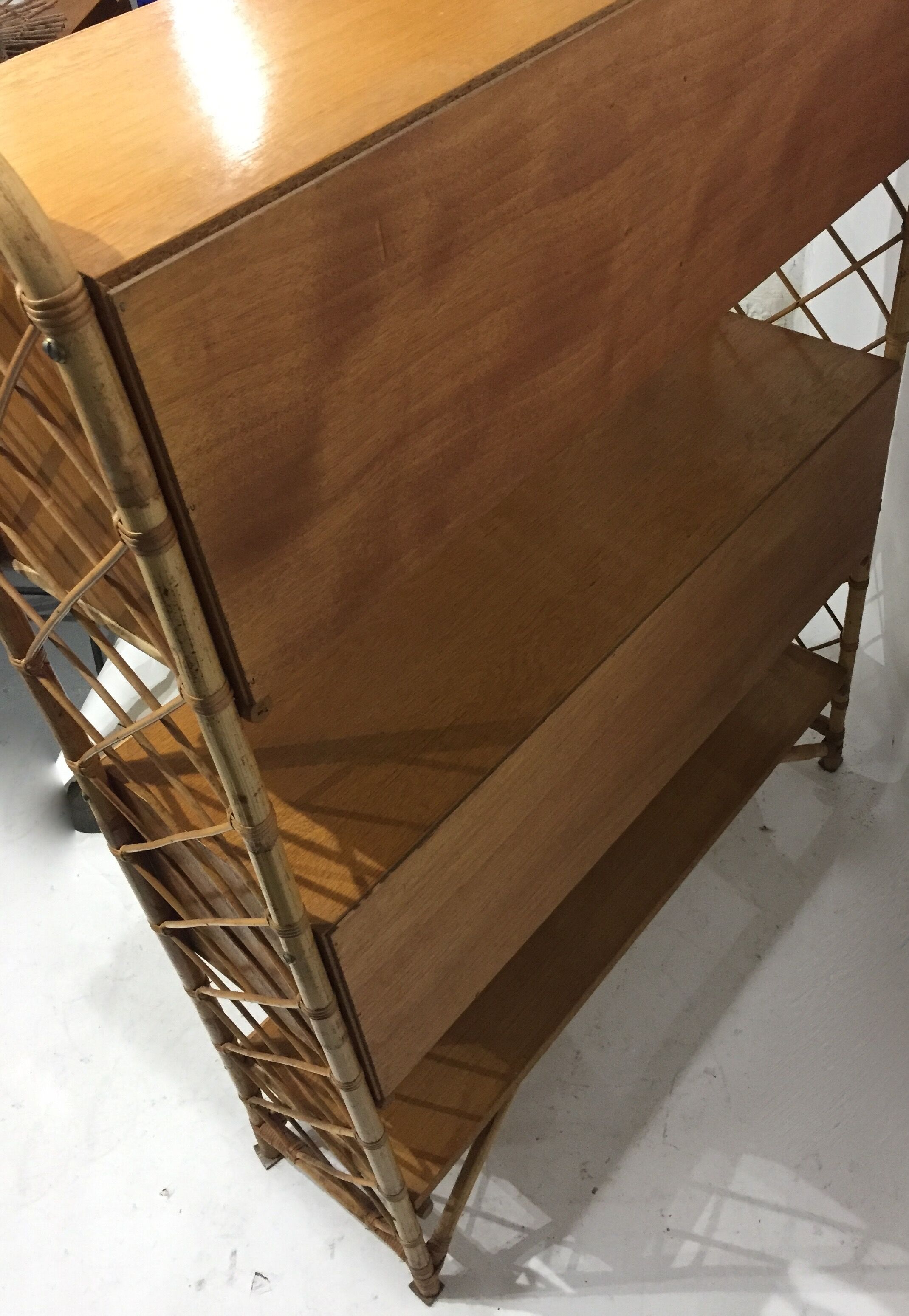 Rattan bookcase