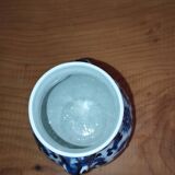 Rare vase in blue and white porcelain – handles sculpted as rabbit heads.