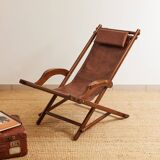 Vintage wooden deckchair