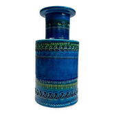 Rimini Blue Terracotta Ceramic Vase attributed to Aldo Londi for Bitossi, Italy, 1960s