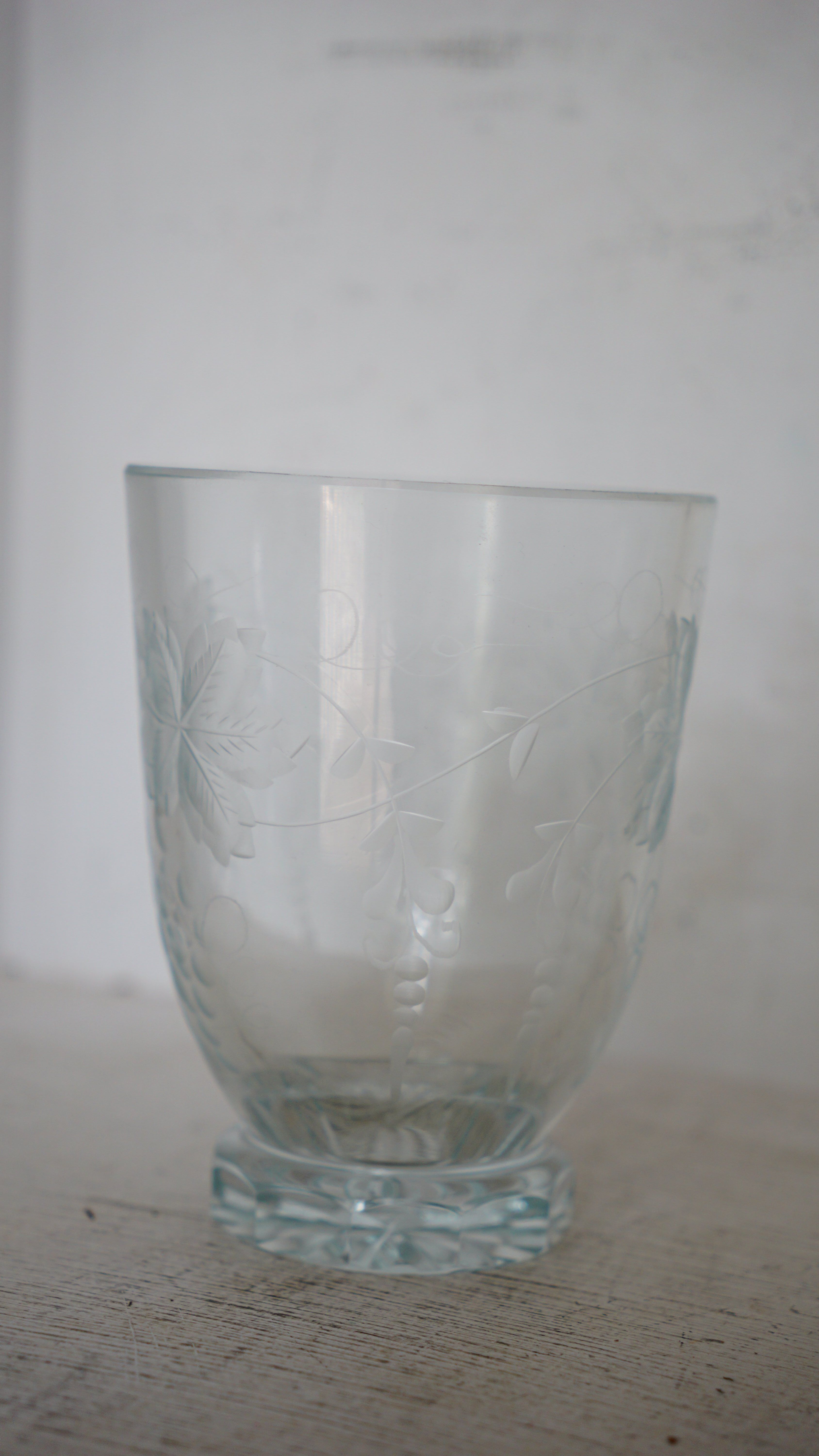 Art deco engraved glass vase
