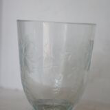 Art deco engraved glass vase